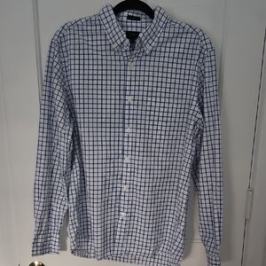 J. Crew Navy and White Grid Shirt